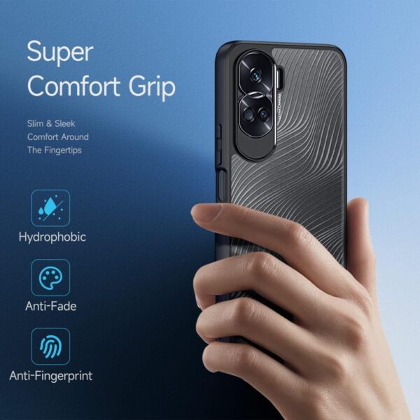 OIATROE Back Cover for Honor 90 Lite/X50i, [Slim-Fit] [Anti-fingerprint] [Matte Texture] -Black - Image 3