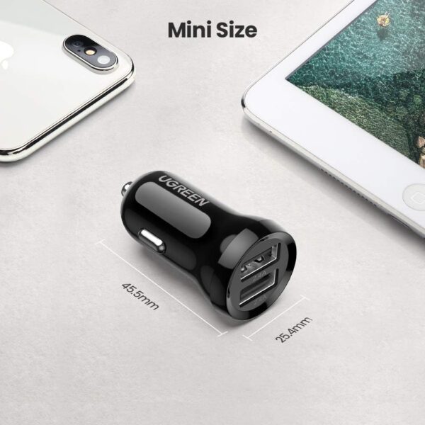UGREEN Car Charger Fast Charging 24w Mini Car Phone Charger 4.8A Dual USB Car Charge Plug Adapter Compatible for iPhone 16 Pro/16 Pro Max/15/14/13, Galaxy S24/S23, Oneplus 11/10, Huawei, Xiaomi, etc - Image 4