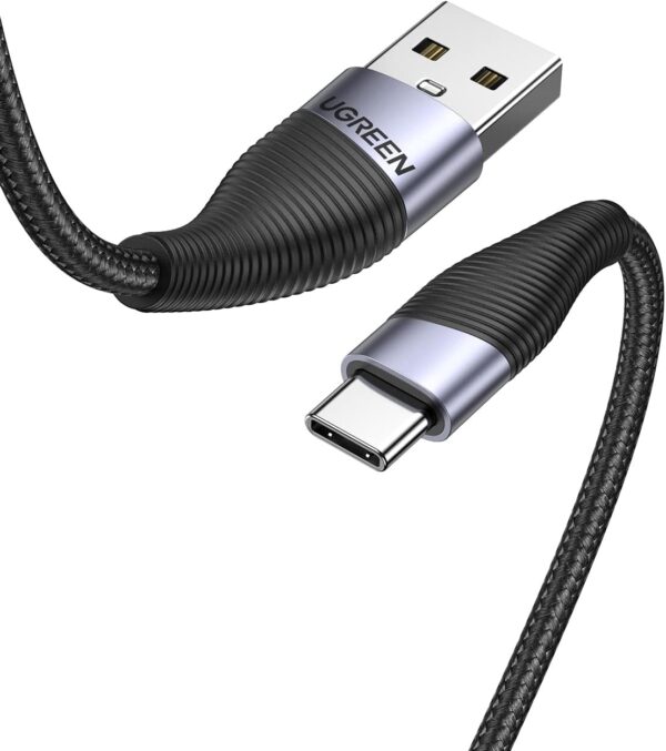 UGREEN USB C Cable 3A Fast Charging Cable Nylon Braided USB Type C Charger Compatible for Samsung S21 S20 Note 20 10 9 Huawei P30 P20 Lite Mate 20 Pro P20 LG G5 G6 Xiaomi Mi 11 Ultra A2 Mi 9 etc-0.5M - Image 2