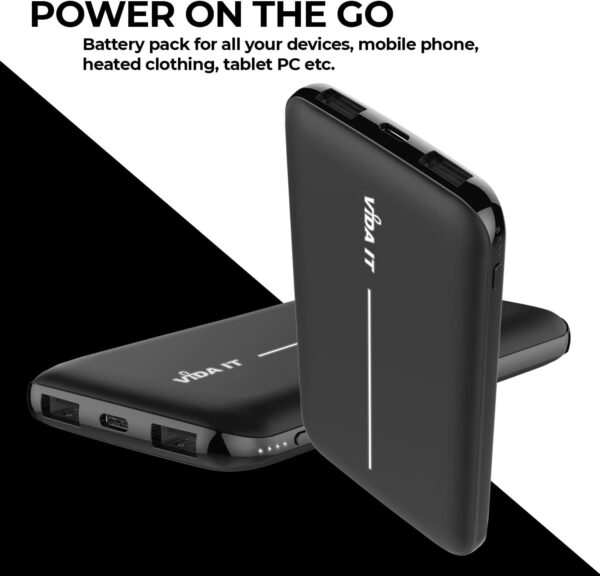 Vida IT USB Power Bank for Heated Jacket Vest Gilet 10000mAh Battery Pack 5V 2A, Thin Power Pack Portable Charger for iPhone Samsung Galaxy Mobile Phone Tablet, Slim Lightweight with Long Battery Life - Image 10
