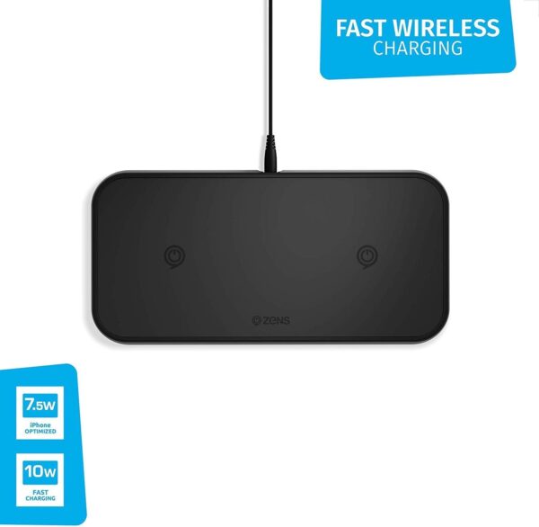 Zens Wireless Dual Charger - Black - Image 4
