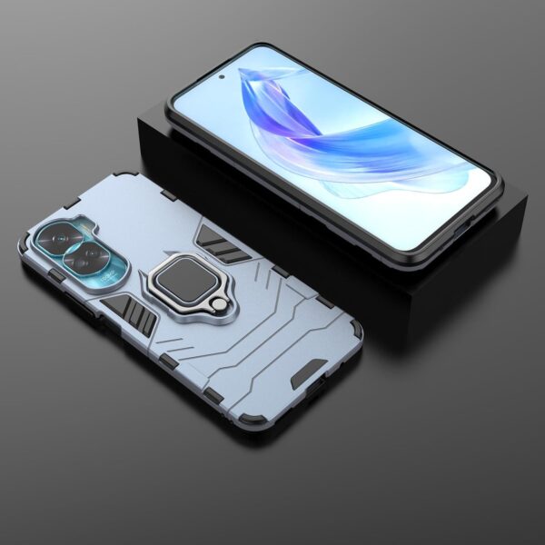 EasyLifeGo for Honor 90 Lite 5G Kickstand Case with Tempered Glass Screen Protector [2 pieces], Hybrid Heavy Duty Armor Dual Layer Anti-Scratch Case Cover, Blue - Image 5