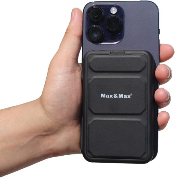 Max & Max Magnetic 10000 mAh Power bank, Wireless Portable charger with Foldable stand, PD 20W wired charging, iPhone magnetic charger for iPhone 15/14/13/12 and Samsung S24 S23 series - Black - Image 7