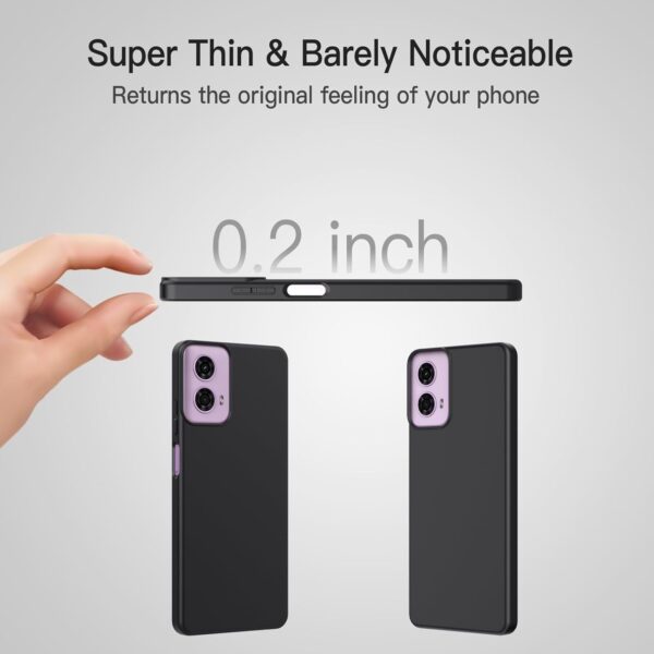 Muzz Motorola Moto G24 Power Case Cover, Ultra Slim Soft TPU Silicone Matte Shockproof Bumper Cover with Camera Protection Anti-Scratch Thin Flexible Phone Case for Moto G24 Power (Black) - Image 8