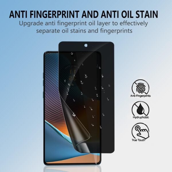 Bekiikoo Privacy Screen Protector for Motorola Edge 50 Pro/50 Ultra/50 Fusion, Ultra Thin Flexible TPU Anti-Spy Film, Privacy Protection, Tempered Glass Screen Protector for Moto Edge 50 Pro/50 - Image 6
