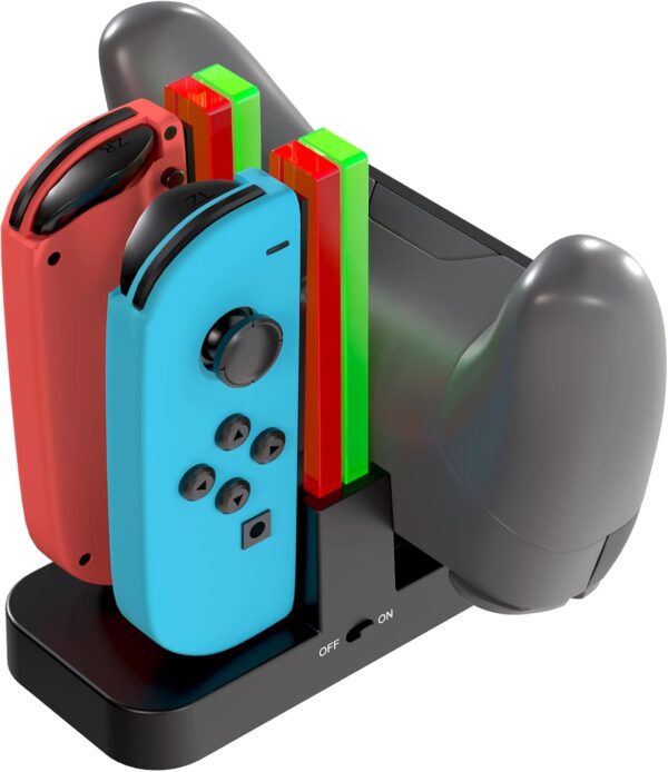 TalkWorks Joycon Charging Dock for Nintendo Switch - Controller and Joycons Charger Base Station Stand Holder - Remote Game Accessories Organizer for Right/Left Joy Con - Image 2