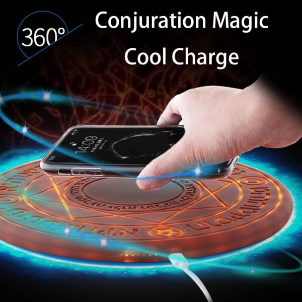 Beue Large Magic Array Wireless Charger, For Mobile Phones Cell of with Qi Certification, Mobile Power with Magic Effect, 10w,Gold - Image 6
