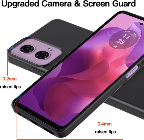 Muzz Motorola Moto G24 Power Case Cover, Ultra Slim Soft TPU Silicone Matte Shockproof Bumper Cover with Camera Protection Anti-Scratch Thin Flexible Phone Case for Moto G24 Power (Black) - Image 5