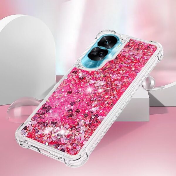 Tivenfezk Nadoli Sparkle Floating Liquid Case for Honor 90 Lite,Quicksand Bling Glitter Shockproof Bumper Protective Girls Women Transparent Cover Clear - Image 4