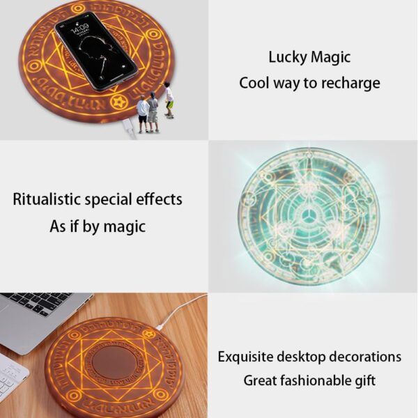 Beue Large Magic Array Wireless Charger, For Mobile Phones Cell of with Qi Certification, Mobile Power with Magic Effect, 10w,Gold - Image 4