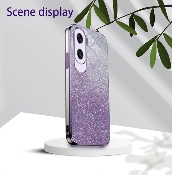 GOGME Glitter Case for Huawei Honor 90 Lite, Electroplated Frame TPU Anti-Scratch Glitter/Transparent Protective Case. Blue - Image 5