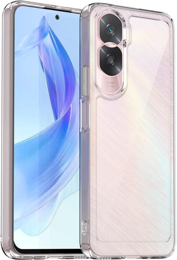 EabHulie Honor 90 Lite Case, Clear PC Back TPU Bumper Case Cover for Honor 90 Lite Transparent - Image 2