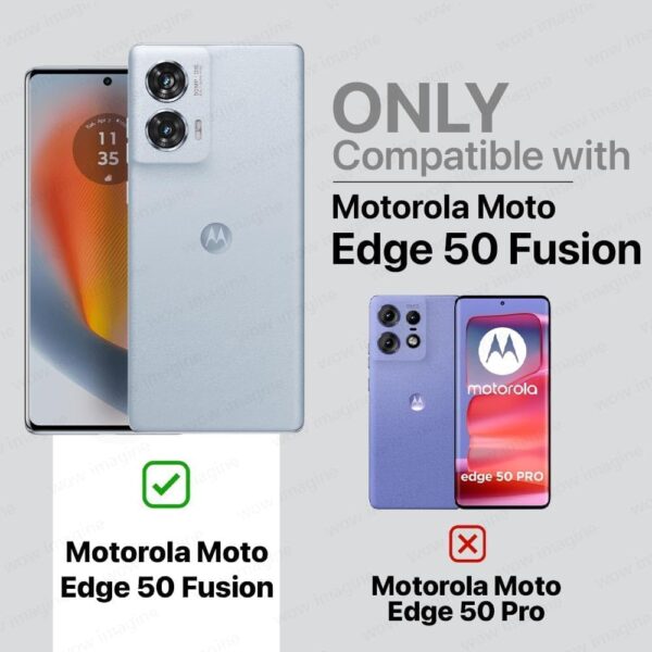 Zubitech Moto Edge 50 Fusion 5G Back Cover | Transparent Crystal Clear Hard PC Back Case with TPU Bumper, Drop Protection Case Cover for Moto Edge 50 Fusion - Image 3
