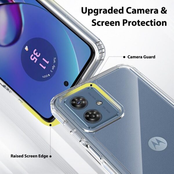 T Tersely Crystal Clear Case Cover for Motorola G54 2023, Hard Back Slim Shockproof Bumper, Non-Yellowing, Wireless Charging Compatible for Motorola G54 6.5 inch - Image 6
