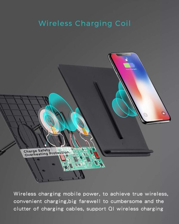 TAPTES Wireless Charger for Tesla Model 3 2017 2018 2019 2020, Dual Phone Charging Pad for Tesla Model 3 Accessories, Car Center Console Interior, Compatible with iPhone & Samsung Smartphones, Black - Image 7