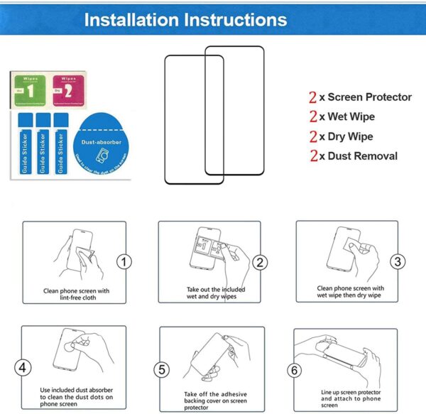 EasyLifeGo for Motorola Moto G24 / Moto G04 / Moto G24 Power Screen Protector Tempered Glass, Full Coverage HD Anti-Scratch Bubble-Free Tempered Film with High Response [2 Pack] - Image 6
