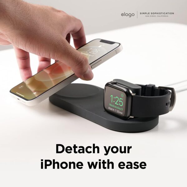 elago W Stand Designed for MagSafe Charger Stand for All Apple Watch Chargers, iPhone 16, 15, 14, 13, 12 Series/AirPods Pro, AirPods Pro 2, AirPods 3, 4 - [Stone] [Charging Cable Not Included] - Image 8