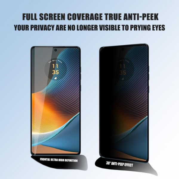 Bekiikoo Privacy Screen Protector for Motorola Edge 50 Pro/50 Ultra/50 Fusion, Ultra Thin Flexible TPU Anti-Spy Film, Privacy Protection, Tempered Glass Screen Protector for Moto Edge 50 Pro/50 - Image 3