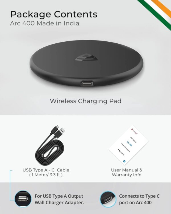 RAEGR Arc 400 15W Type-C PD | Made in India | Qi-Certified Wireless Charger with Fireproof ABS for iPhone 16/15/14/13 Series, Galaxy S24/S23/S22/S21/Note 20/10/Note10/Note9/S9 Series, OnePlus 9 Pro/9 - Image 6