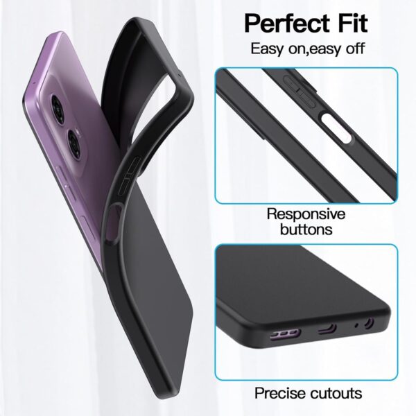 Muzz Motorola Moto G24 Power Case Cover, Ultra Slim Soft TPU Silicone Matte Shockproof Bumper Cover with Camera Protection Anti-Scratch Thin Flexible Phone Case for Moto G24 Power (Black) - Image 9