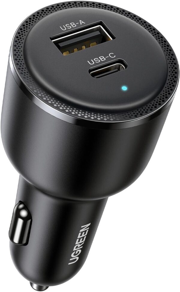 UGREEN Car Charger 63W for Samsung S24 Ultra, Car Charger Type C Fast Charging, Samsung Super Fast 45W PPS Dual USB Port Car Adapter, for Galaxy S24/S23/S22 Ultra,S24/S24+,iPhone 16/15 Series,Macbook - Image 2