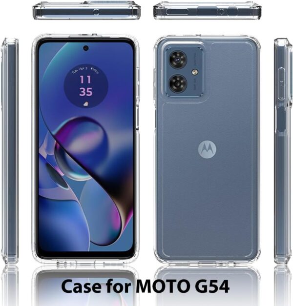 T Tersely Crystal Clear Case Cover for Motorola G54 2023, Hard Back Slim Shockproof Bumper, Non-Yellowing, Wireless Charging Compatible for Motorola G54 6.5 inch - Image 7