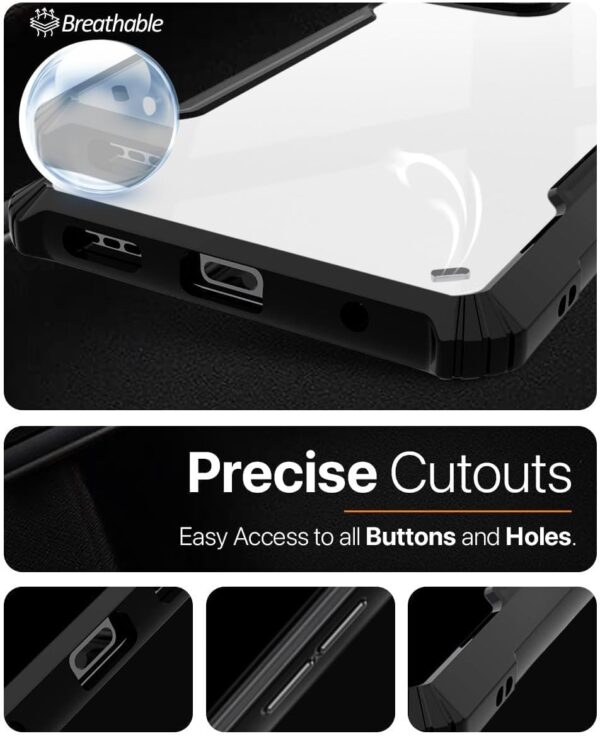 Muzz Moto Edge 50 Fusion Back Cover, Transparent Crystal Clear Hard PC Case with TPU Bumper, Drop Protection Motorola (Moto Edge 50 Fusion) - Image 4