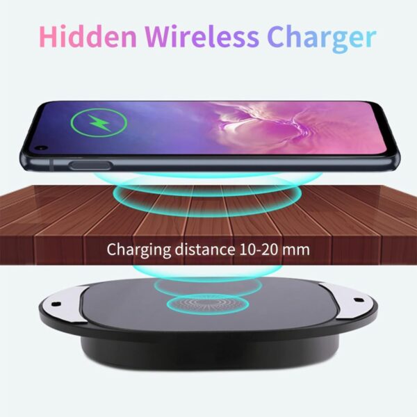 TERRIFI Invisible Wireless Charger, Under Desk Wireless Charger, 10W Furniture Wireless Charging Board, 20Mm Long -Distance Wireless Mobile Phone Charger, Suitable for iPhone, for Galaxy and for QI - Image 4