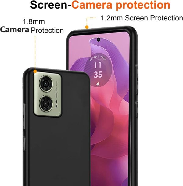 Muzz Motorola Moto G24 Power Case Cover, Ultra Slim Soft TPU Silicone Matte Shockproof Bumper Cover with Camera Protection Anti-Scratch Thin Flexible Phone Case for Moto G24 Power (Black) - Image 4