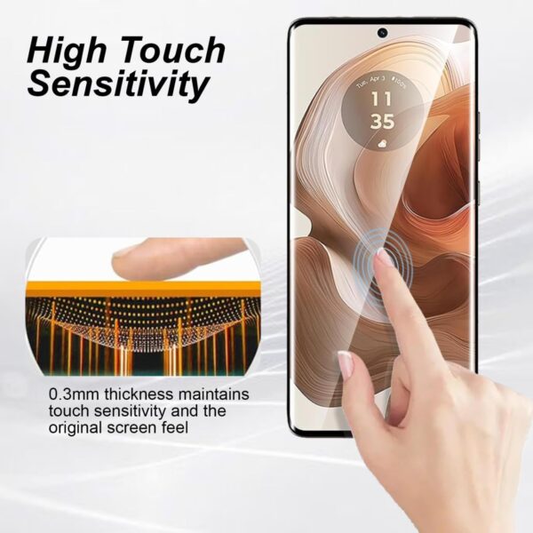 UOEPOWA [2+2] Screen Protector Compatible With Motorola Edge 50 Ultra, Screen Film & Camera Lens Film 9H Hardness, Ultra-Clear, Shatterproof, Anti-Scratch Film for Motorola Edge 50 Ultra - Image 7