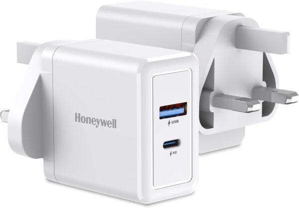 Honeywell Zest Charger PD30W, Ultra-Fast Wall Charger with PPS Support, 1xType C PD 3.0 Port & 1x USB A Port, Compatible with iPhone, iPad,Samsung, Oneplus,Smartphones,Tablets,Power Banks-White - Image 2