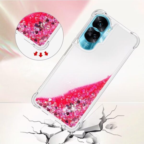 Tivenfezk Nadoli Sparkle Floating Liquid Case for Honor 90 Lite,Quicksand Bling Glitter Shockproof Bumper Protective Girls Women Transparent Cover Clear - Image 3