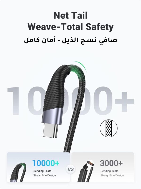 UGREEN USB C Cable 3A Fast Charging Cable Nylon Braided USB Type C Charger Compatible for Samsung S21 S20 Note 20 10 9 Huawei P30 P20 Lite Mate 20 Pro P20 LG G5 G6 Xiaomi Mi 11 Ultra A2 Mi 9 etc-0.5M - Image 4