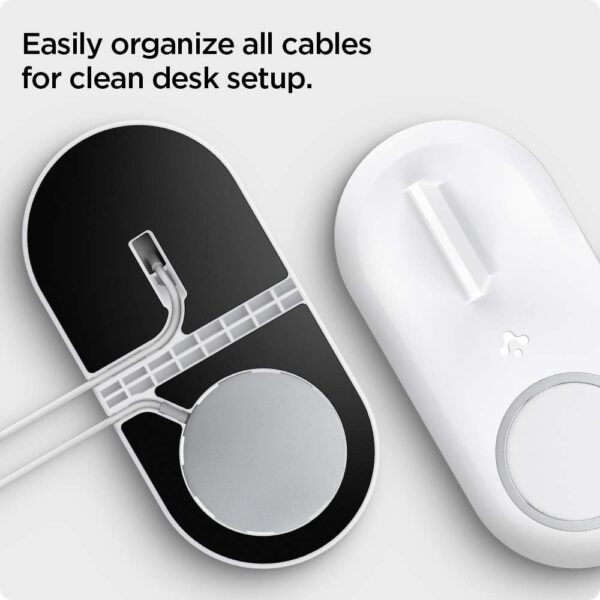 Spigen Mag Fit Duo Designed for MagSafe Charger Pad/Designed for Apple Watch Stand for All Series - White - Image 7