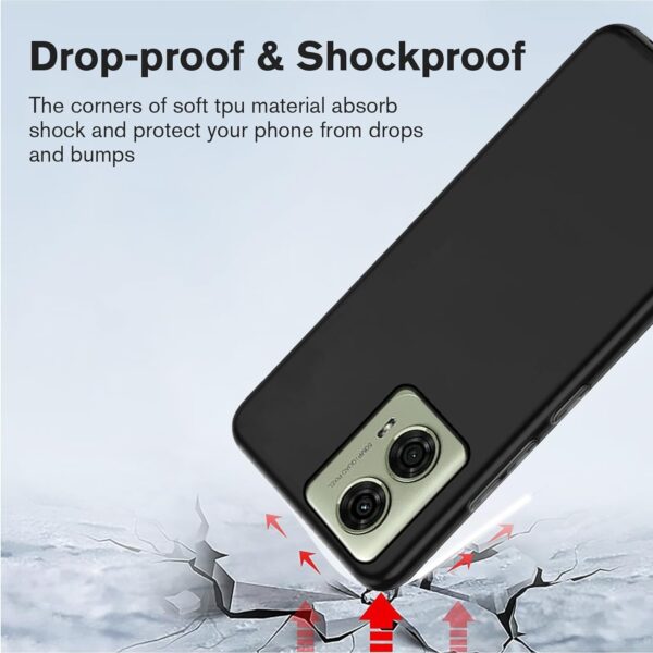 Muzz Motorola Moto G24 Power Case Cover, Ultra Slim Soft TPU Silicone Matte Shockproof Bumper Cover with Camera Protection Anti-Scratch Thin Flexible Phone Case for Moto G24 Power (Black) - Image 3