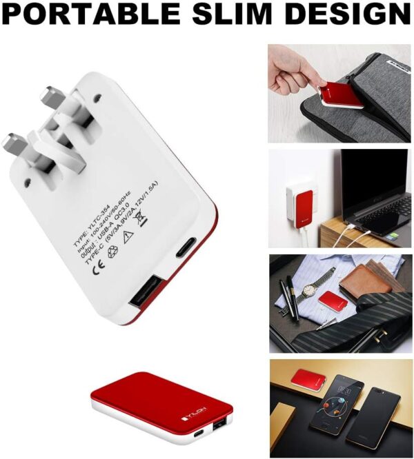 YILON Compatible with USB C Charger 18W 2-Port Fast Wall Charger Plug Adapter for LG/iPhone XR/11Max/12/12 Plus, Galaxy,S8/S7/S6/Edge/Plus - Image 4