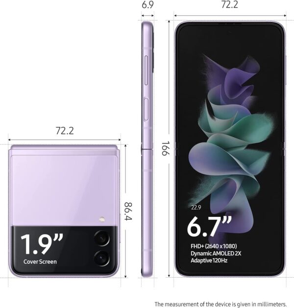 Samsung Galaxy Z Flip3 5G Smartphone Sim Free Android Folding phone 256GB Lavender (UK Version) - Image 3