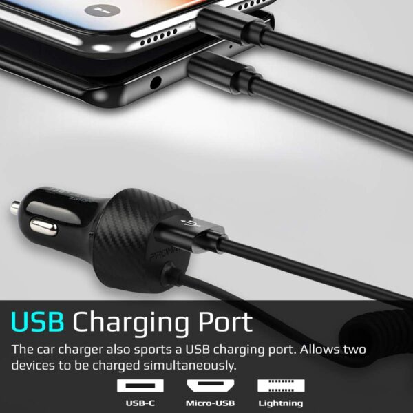 Promate VOLTRIP-UNI Ultra-Compact 3.4A Quick Charger Adapter with Built-In 3-in-1 Splitter USB-C - (Pack of1) - VolTrip-UNI - Image 4
