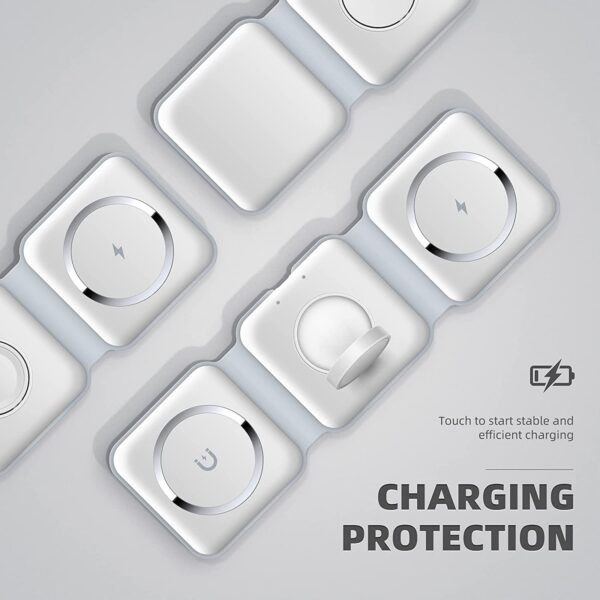 Padom 3 in 1 Wireless Charger,Magnetic Foldable Charging Station,Fast Wireless Charging Pad (WHITE) USB - Image 9