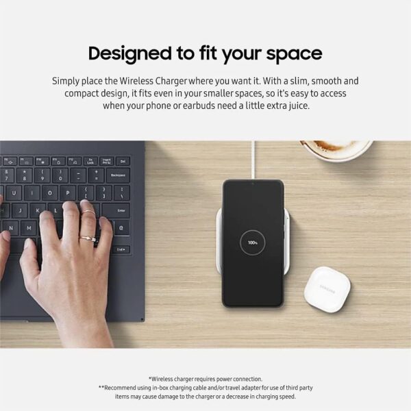 SAMSUNG 15W Wireless Charger Single, Cordless Super Fast Charging Pad for Galaxy Phones and Devices, USB C Cable Included, 2022, US Version, Black - Image 5