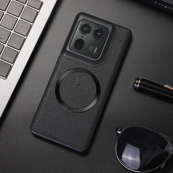 Gruattreay Magnetic PU Leather Cover Compatible with Motorola Edge 50 Ultra 5G Camera Proteciton Back Case For Moto Edge 50 Ultra (Black) - Image 2