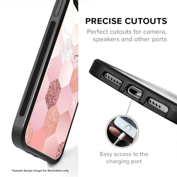 Stylizedd Cover for Honor 90 Lite 5G / Honor X50i 5G Case, Rugged Black Custom Monogram Initial Letter Mandala Floral Pattern Protective Phone Cases - Alphabet - H (Grey) - Image 7
