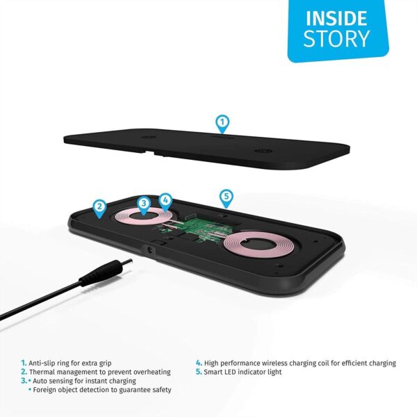 Zens Wireless Dual Charger - Black - Image 7