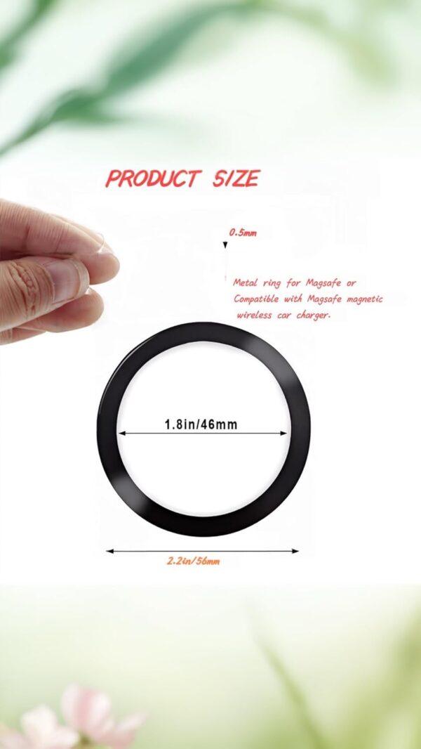 Sweet seven Universal Metal Rings for MagSafe Wireless Charger - 16 Piece Magnetic Wireless Car Charger Kit - Black - Image 8