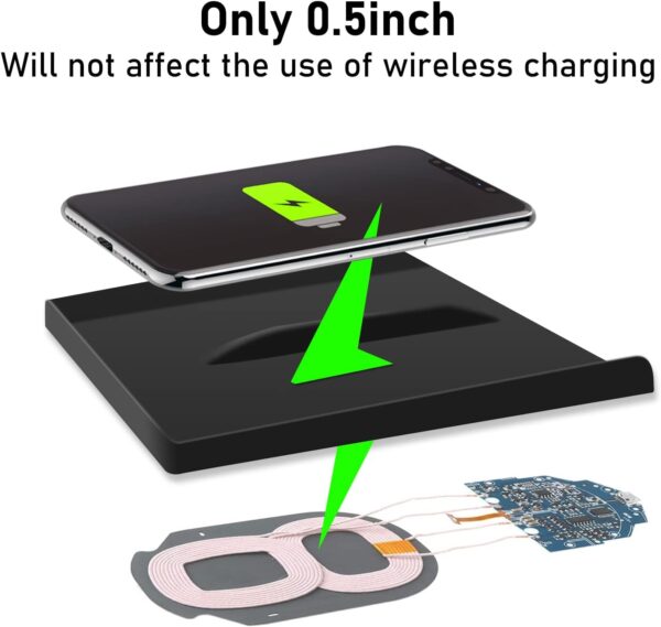 Yumzeco Compatible with 2021-2024 Tesla Model S Model X Wireless Charging Mat Silicone Mat,Model S Model X Center Console Charger Mat 2021 2022 2023 2024 Model S X Accessories - Image 7