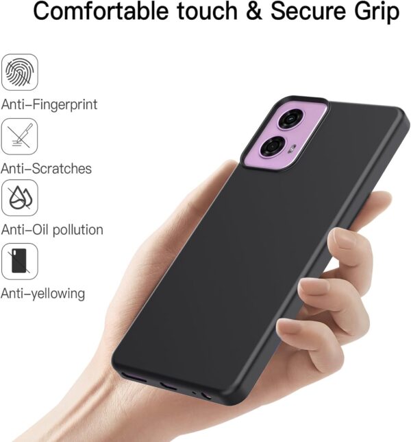 Muzz Motorola Moto G24 Power Case Cover, Ultra Slim Soft TPU Silicone Matte Shockproof Bumper Cover with Camera Protection Anti-Scratch Thin Flexible Phone Case for Moto G24 Power (Black) - Image 6