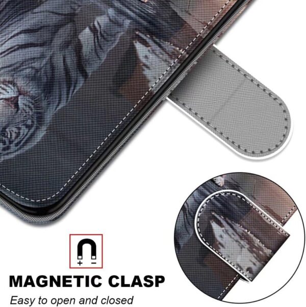 Miagon Full Body Case for Honor 90 Lite,Colorful Pattern Design PU Leather Flip Wallet Case Cover with Magnetic Closure Stand Card Slot,Cat Tiger - Image 7