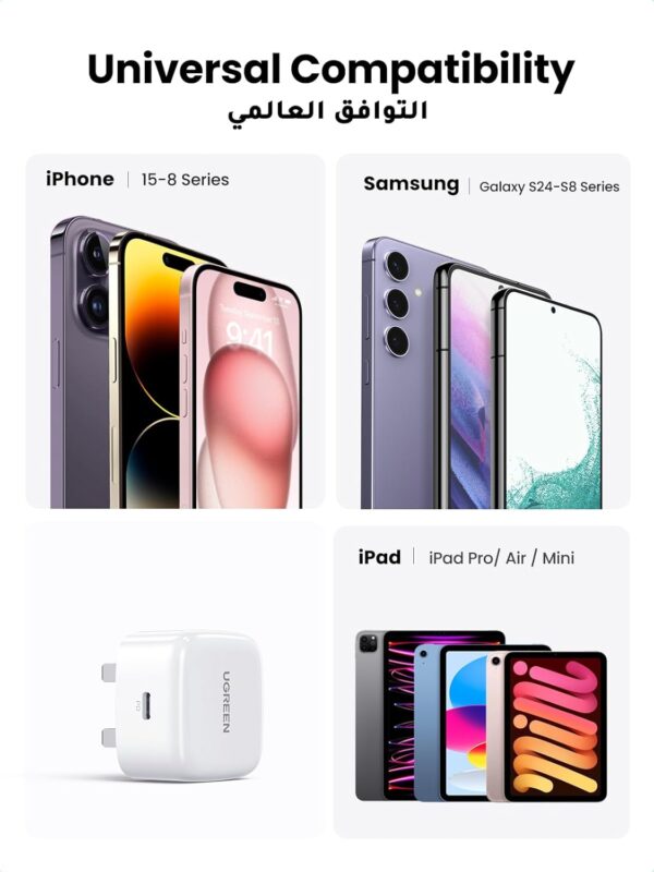 UGREEN iPhone 16 Charger Type C PD 20W Fast USB C Charger Fast Charger Head Type-C Power Plug Universal Travel Adapter USB-C Plug for iPhone 16 Pro Max/16 Pro/15 Pro Max/14/13/12, Samsung, Huawei etc - Image 5