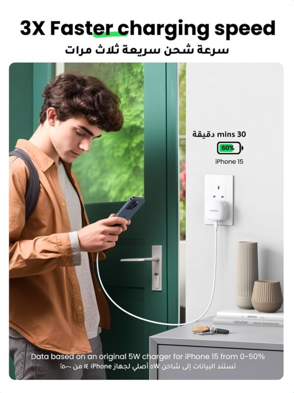UGREEN iPhone 16 Charger Type C PD 20W Fast USB C Charger Fast Charger Head Type-C Power Plug Universal Travel Adapter USB-C Plug for iPhone 16 Pro Max/16 Pro/15 Pro Max/14/13/12, Samsung, Huawei etc - Image 3