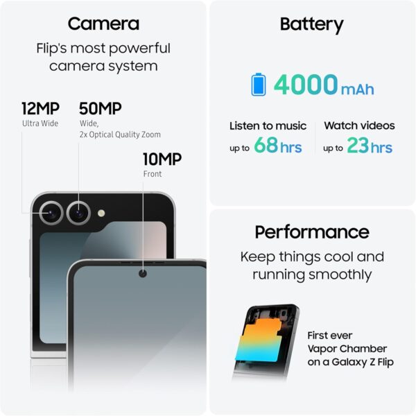Samsung Galaxy Z Flip6, AI Phone, 12GB RAM, 256GB Storage, Mint, Android Smartphone, 50MP Camera, FlexCam, Long Battery Life (UAE Version) - Image 7